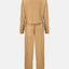 Waffle-Knit Round Neck Top and Pants Set