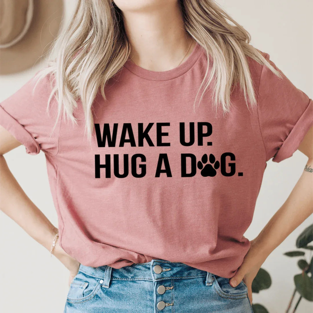 Wake Up Hug A Dog Tee - Korvel
