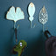 Decorative Wall Coat Rack with Leaf Design - Iron Hooks