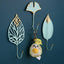 Decorative Wall Coat Rack with Leaf Design - Iron Hooks