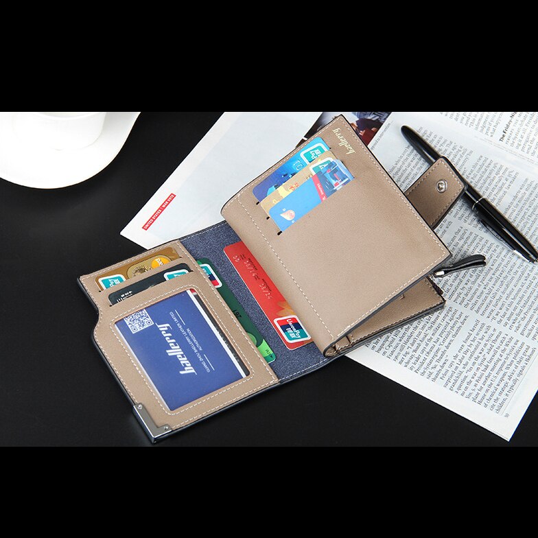 Wallet Baellerry brand Short men Wallets PU Leather male Purse Card Holder Wallet Fashion man Zipper Wallet men Coin bag - Korvel