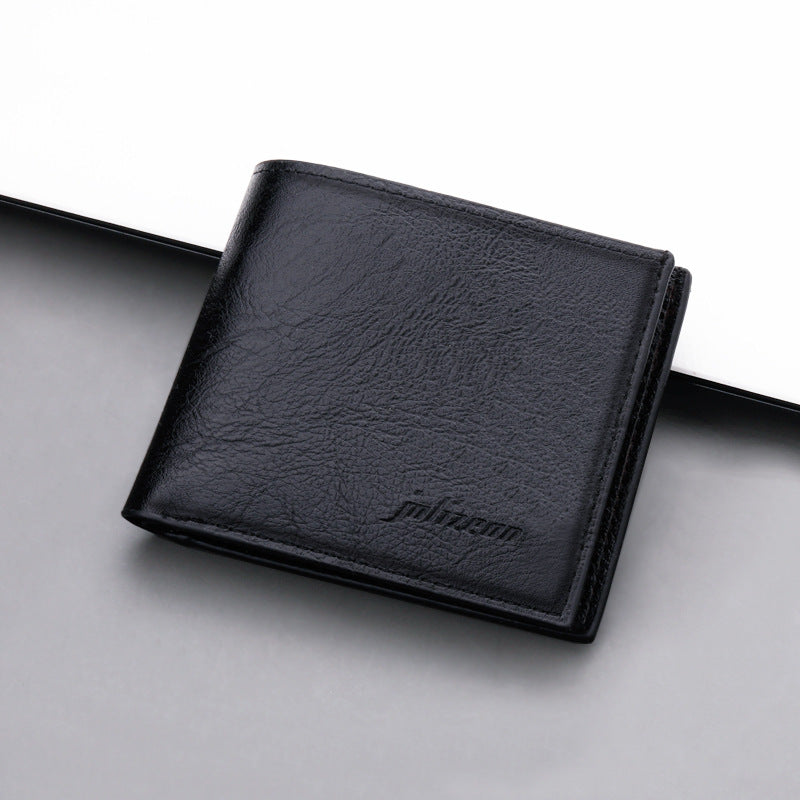 Wallet Men's Short Youth College Student Wallet With Zipper Can Put Driver's License Ultra Thin Wallet Men's Simple - Korvel