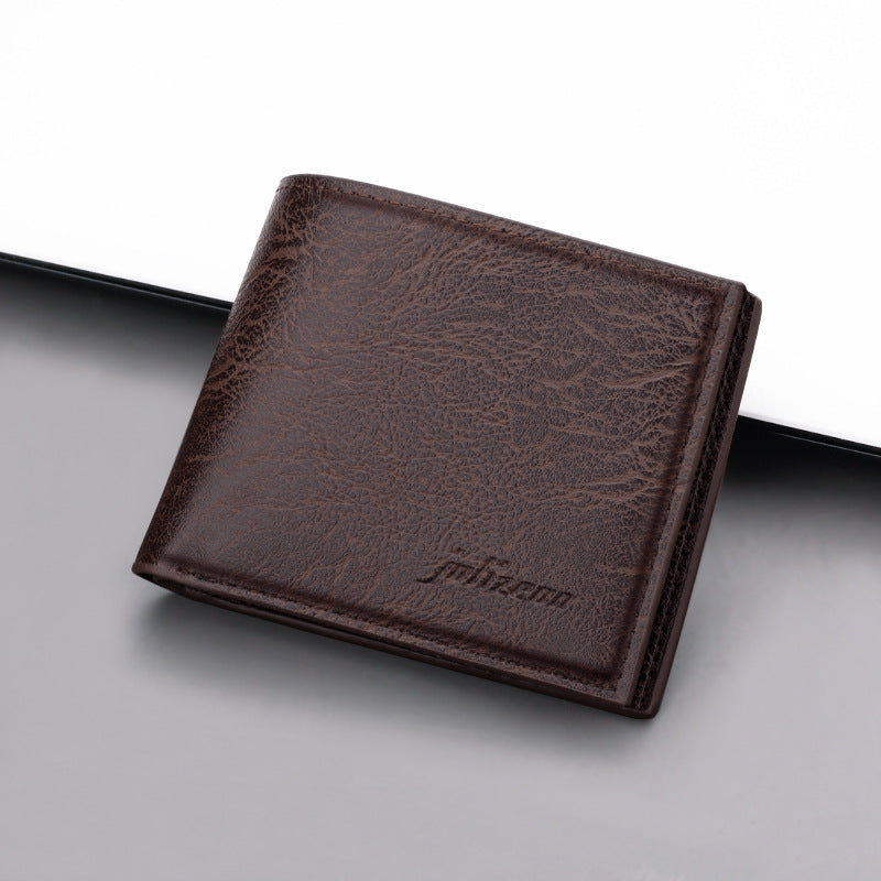 Wallet Men's Short Youth College Student Wallet With Zipper Can Put Driver's License Ultra Thin Wallet Men's Simple - Korvel
