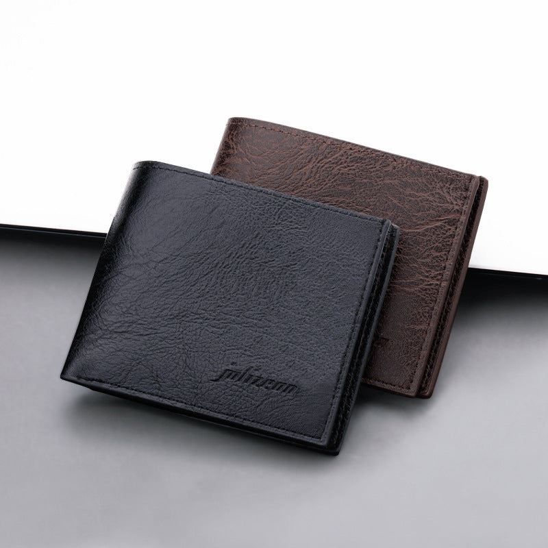 Wallet Men's Short Youth College Student Wallet With Zipper Can Put Driver's License Ultra Thin Wallet Men's Simple - Korvel