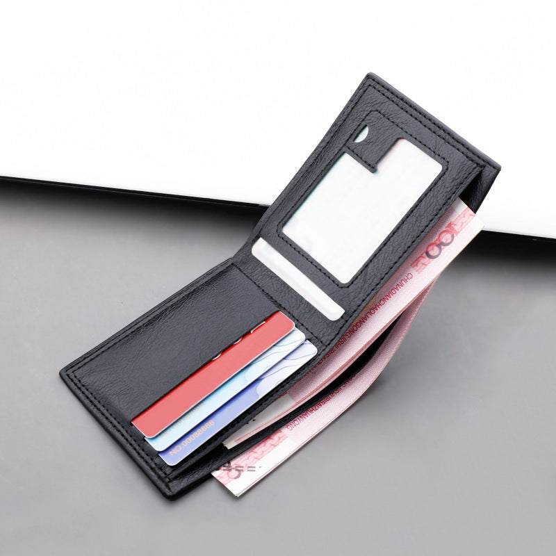 Wallet Men's Short Youth College Student Wallet With Zipper Can Put Driver's License Ultra Thin Wallet Men's Simple - Korvel