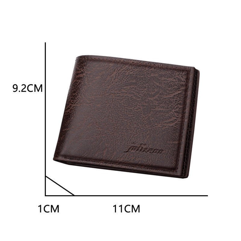 Wallet Men's Short Youth College Student Wallet With Zipper Can Put Driver's License Ultra Thin Wallet Men's Simple - Korvel