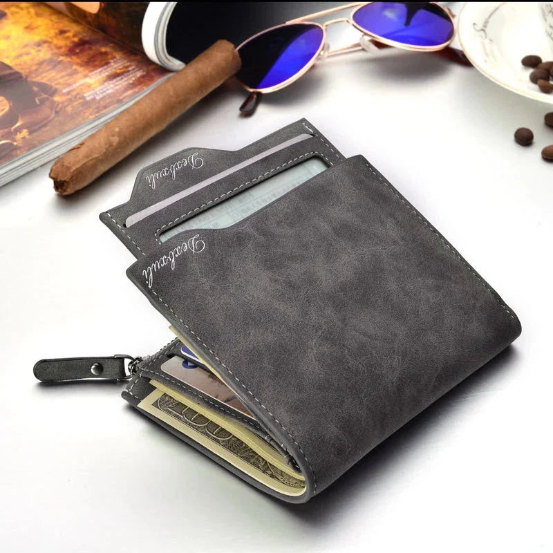 Wallet Men Soft Leather wallet with removable card slots multifunction men wallet purse male clutch top quality ! - Korvel