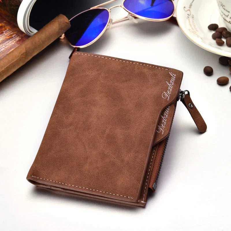 Wallet Men Soft Leather wallet with removable card slots multifunction men wallet purse male clutch top quality ! - Korvel