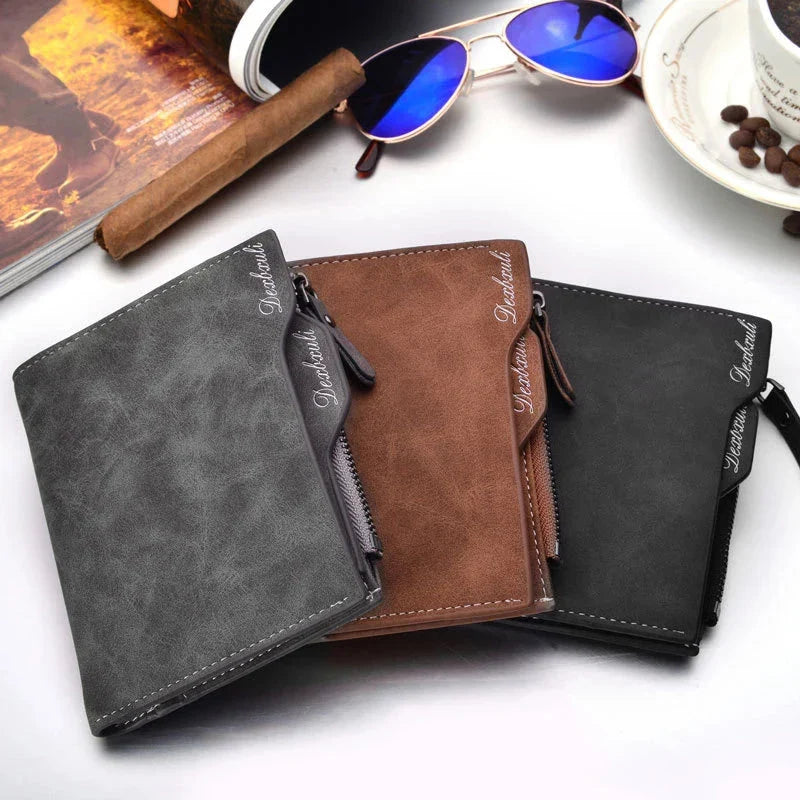 Wallet Men Soft Leather wallet with removable card slots multifunction men wallet purse male clutch top quality ! - Korvel