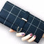 Wallets Long With Plaid PU Leather Fashion Hasp Coin Purse Phone Bag 10 Card Holders Female Wallet for girls ladies - Korvel