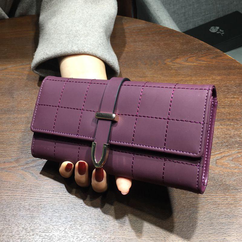Wallets Long With Plaid PU Leather Fashion Hasp Coin Purse Phone Bag 10 Card Holders Female Wallet for girls ladies - Korvel