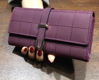 Wallets Long With Plaid PU Leather Fashion Hasp Coin Purse Phone Bag 10 Card Holders Female Wallet for girls ladies - Korvel