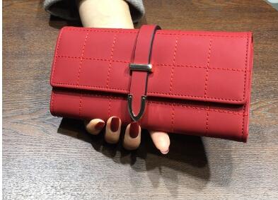 Wallets Long With Plaid PU Leather Fashion Hasp Coin Purse Phone Bag 10 Card Holders Female Wallet for girls ladies - Korvel