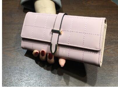 Wallets Long With Plaid PU Leather Fashion Hasp Coin Purse Phone Bag 10 Card Holders Female Wallet for girls ladies - Korvel