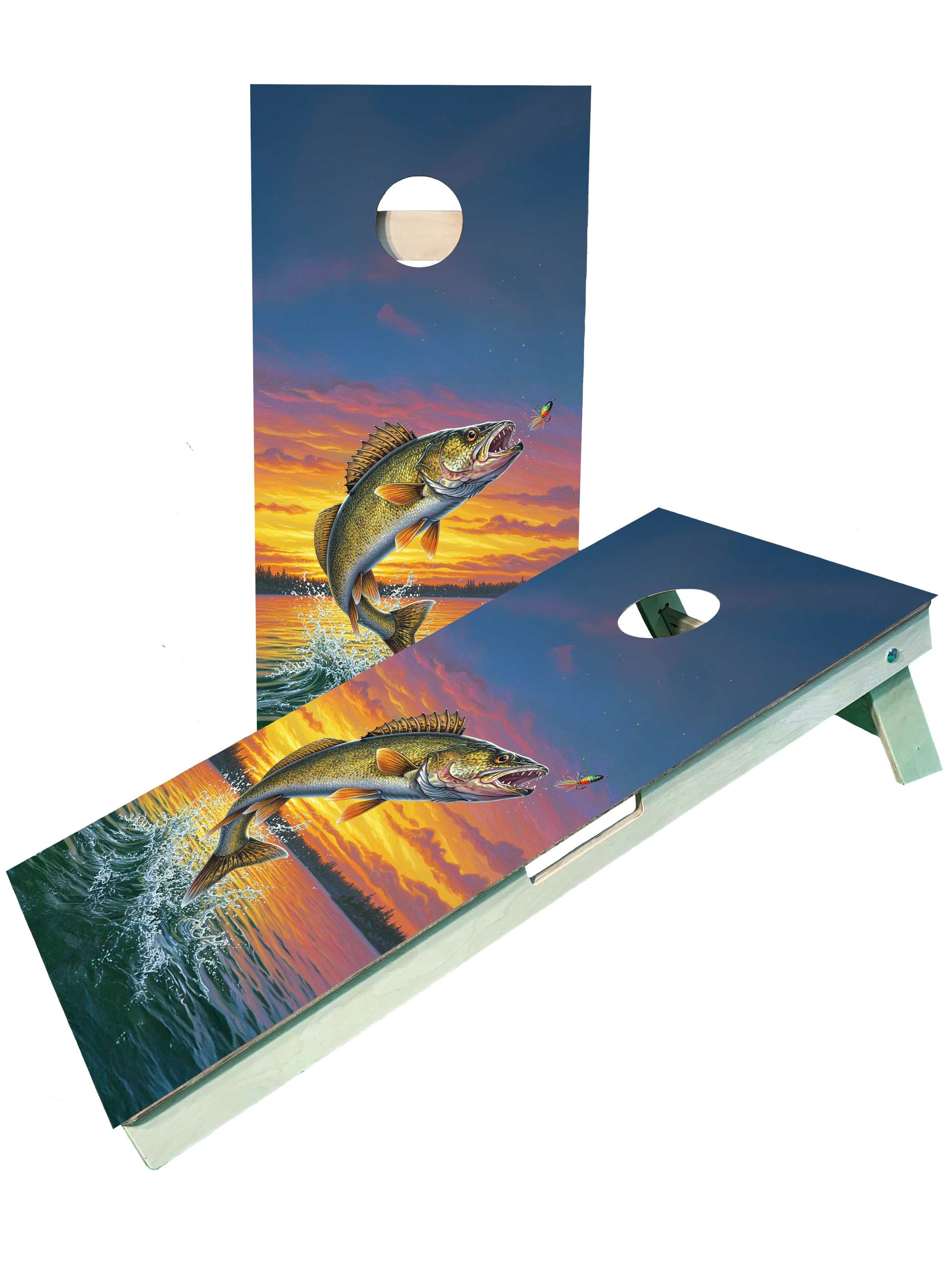 Premium Walleye Fishing Cornhole Boards for Outdoor Fun - Korvel