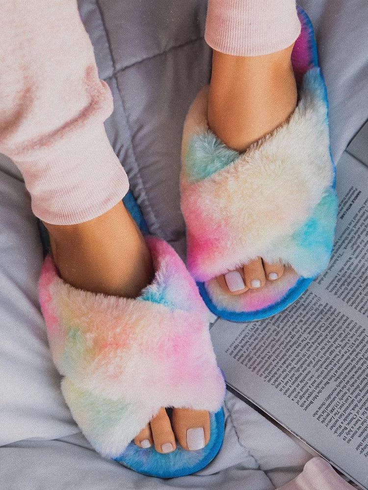 Cozy Faux Fur Slippers for Women - Plush Indoor Slides