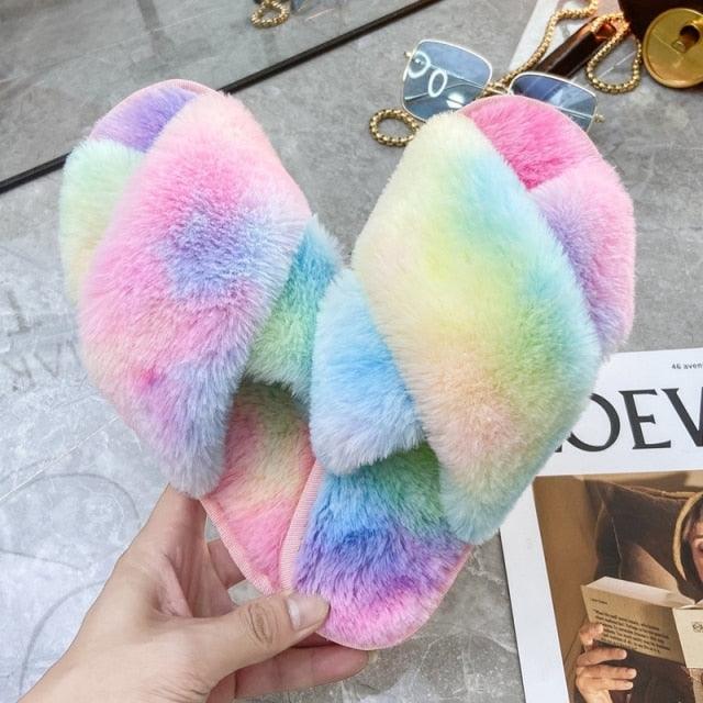 Cozy Faux Fur Slippers for Women - Plush Indoor Slides