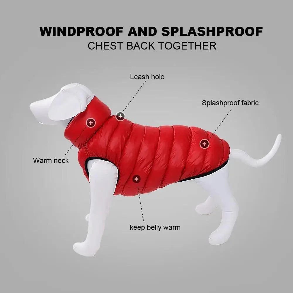 Abrigo de Invierno Reversible para Perros - Chaqueta de Mascota Cálida y Resistente al Agua