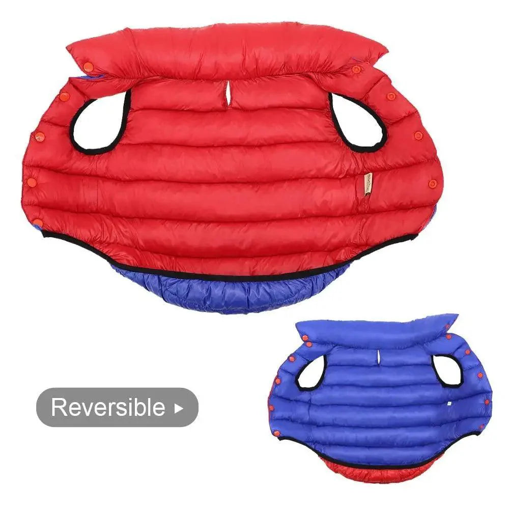 Abrigo de Invierno Reversible para Perros - Chaqueta de Mascota Cálida y Resistente al Agua