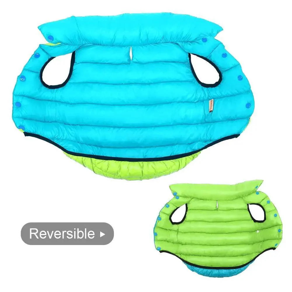 Abrigo de Invierno Reversible para Perros - Chaqueta de Mascota Cálida y Resistente al Agua
