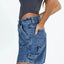 Washed High Rise Denim Shorts - Korvel