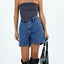 Washed High Rise Denim Shorts - Korvel