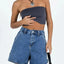 Washed High Rise Denim Shorts - Korvel