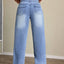 Washed High Waist Jeans - Korvel