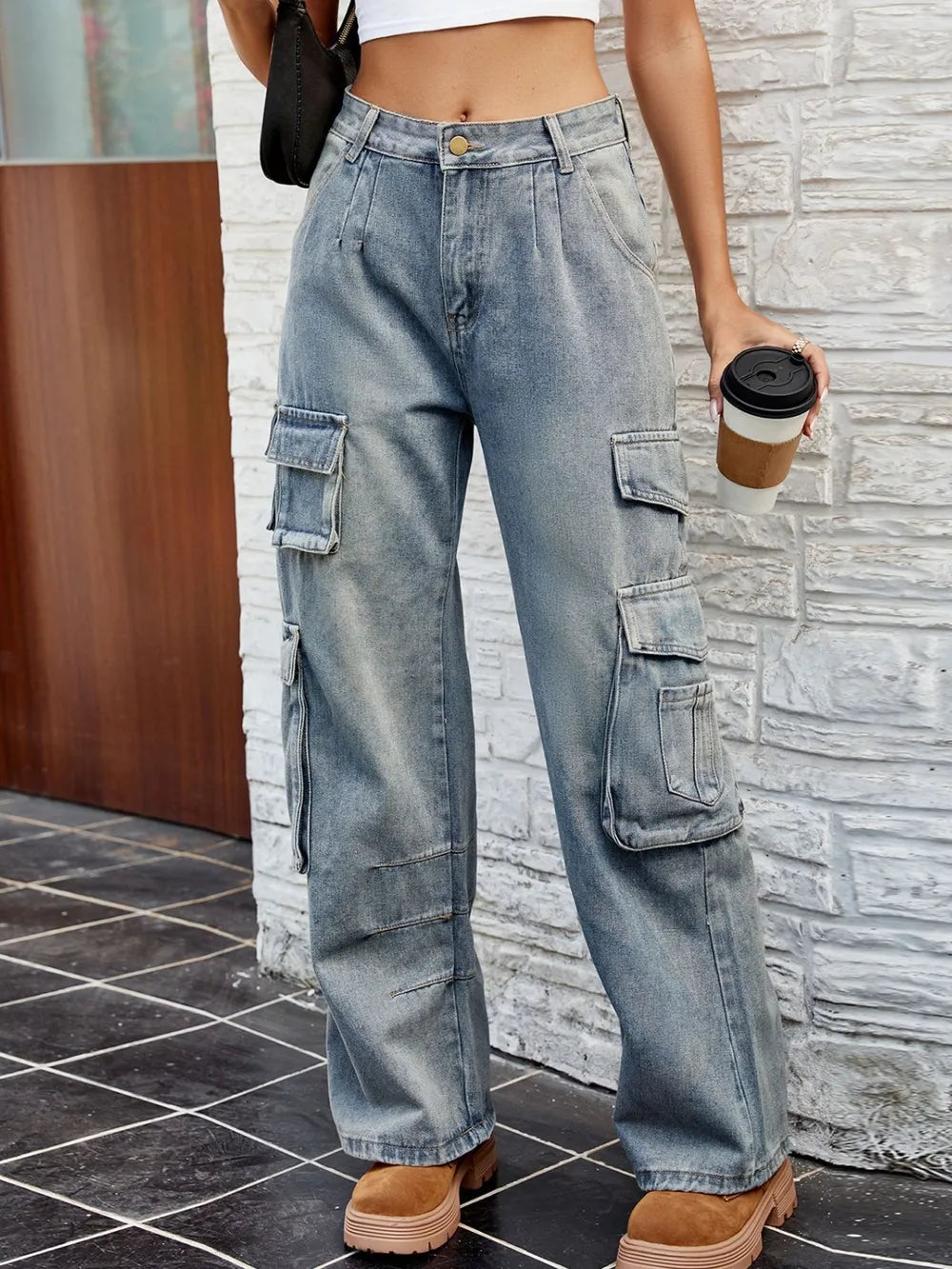 Washed Jeans with Pockets - Korvel