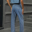 Washed pearl denim straight leg pants - Korvel