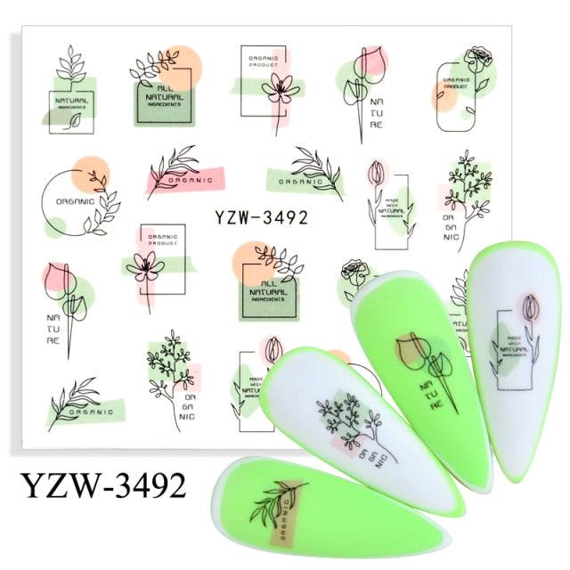 Elegantes Stickers de Uñas 3D con Decal de Agua