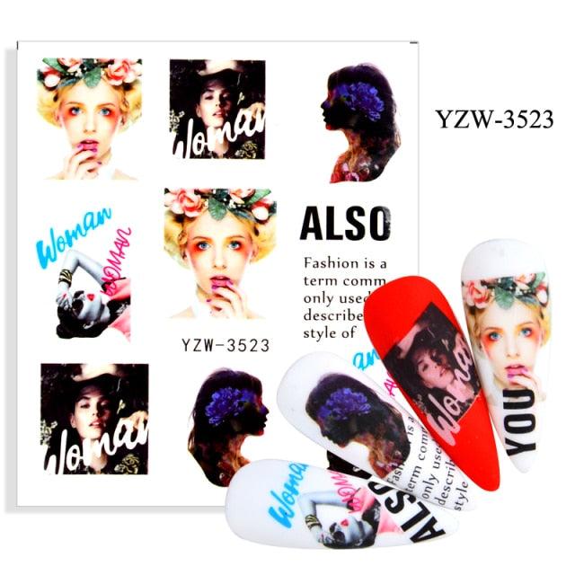 Elegantes Stickers de Uñas 3D con Decal de Agua