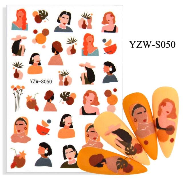 Elegantes Stickers de Uñas 3D con Decal de Agua