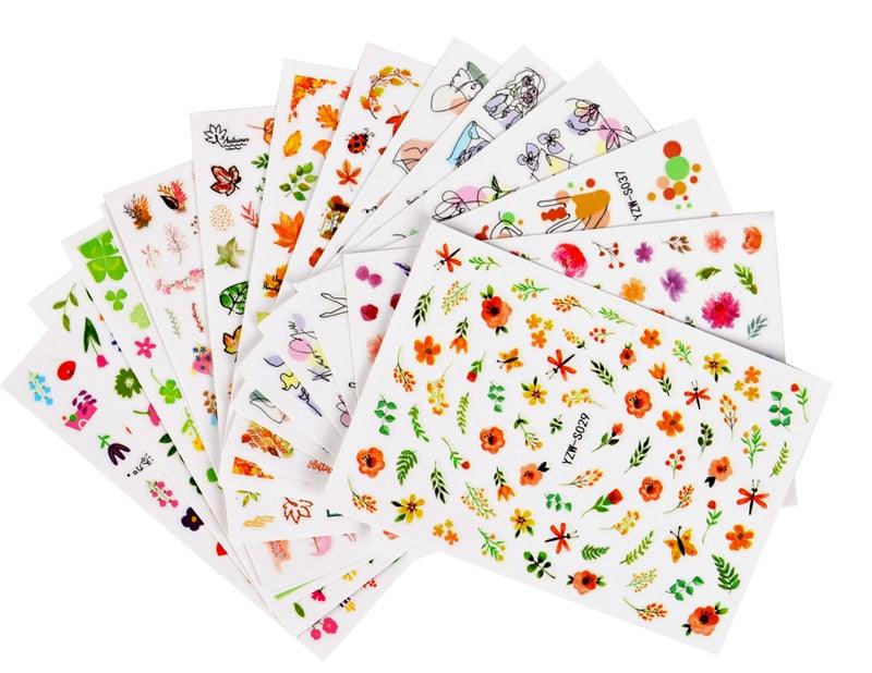Elegantes Stickers de Uñas 3D con Decal de Agua