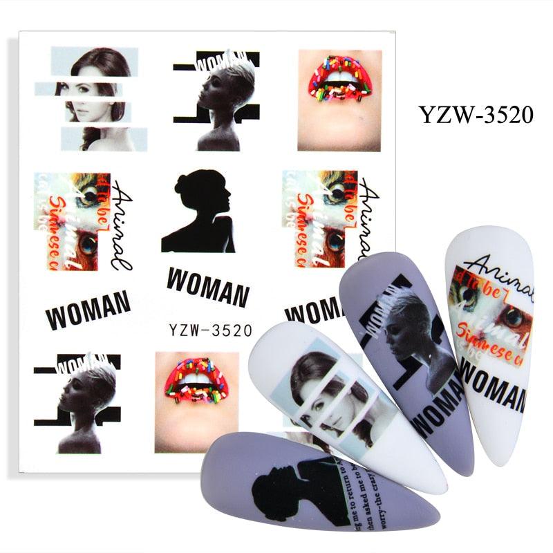 Elegantes Stickers de Uñas 3D con Decal de Agua