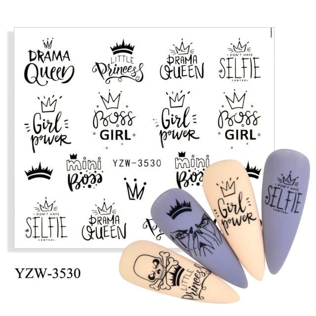 Elegantes Stickers de Uñas 3D con Decal de Agua