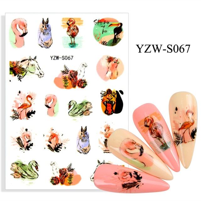 Elegantes Stickers de Uñas 3D con Decal de Agua