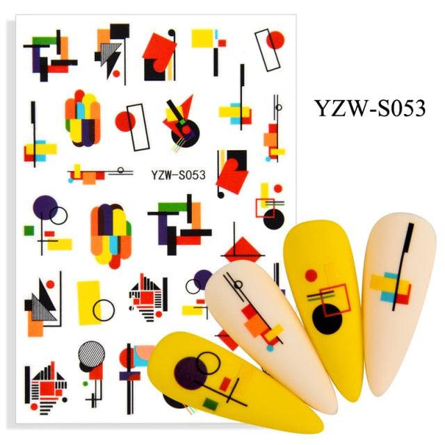 Elegantes Stickers de Uñas 3D con Decal de Agua