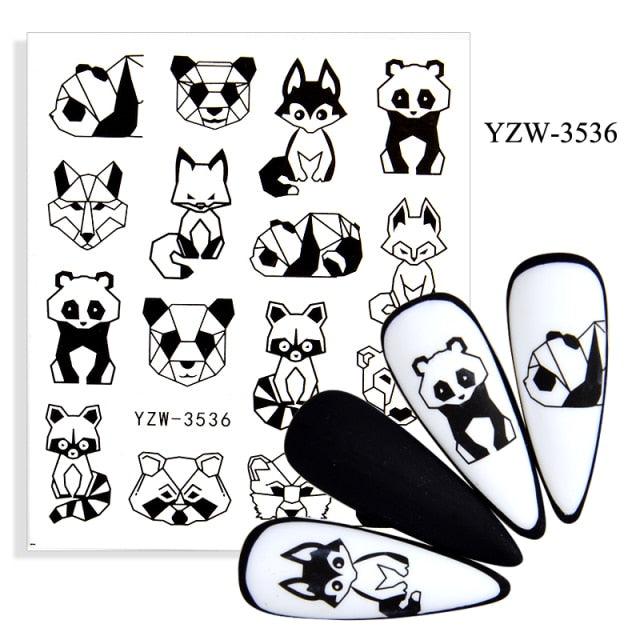 Elegantes Stickers de Uñas 3D con Decal de Agua