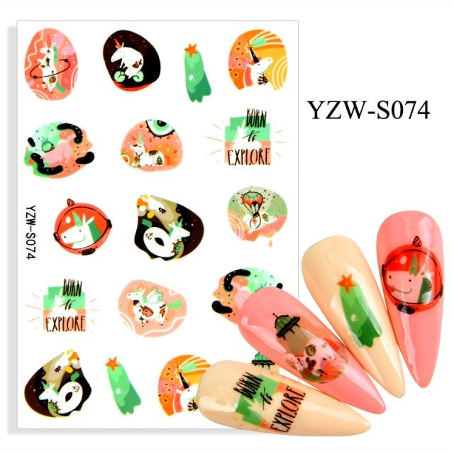 Elegantes Stickers de Uñas 3D con Decal de Agua
