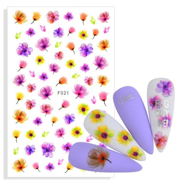 Elegantes Stickers de Uñas 3D con Decal de Agua