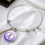 Watercolor Purple Ribbon Pendant Bracelet