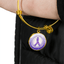Watercolor Purple Ribbon Pendant Bracelet