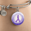 Watercolor Purple Ribbon Pendant Bracelet
