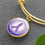 Watercolor Purple Ribbon Pendant Bracelet
