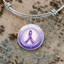 Watercolor Purple Ribbon Pendant Bracelet