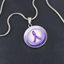Watercolor Purple Ribbon Pendant Necklace