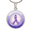 Watercolor Purple Ribbon Pendant Necklace