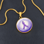 Watercolor Purple Ribbon Pendant Necklace