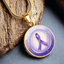Watercolor Purple Ribbon Pendant Necklace